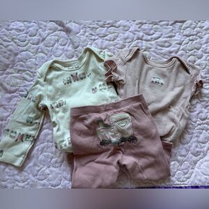 Carter's Cream and Pink Baby Train Set